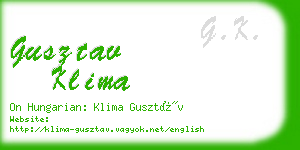 gusztav klima business card